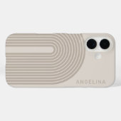 70s geïnspireerde lijnkunst - neutrale regenboogst Case-Mate iPhone case (Achterkant (horizontaal))