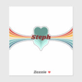 70s Geïnspireerde Retro Rainbow Stripes Sticker (Vel)