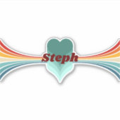 70s Geïnspireerde Retro Rainbow Stripes Sticker (Voorkant)