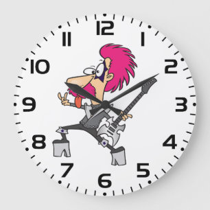 70s Glam Rock Ster Pink Mohawk Punk Muzikant Grote Klok