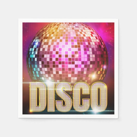 70's Glitzy Disco Ball| Retro disco dansfeest Servet (Voorkant)