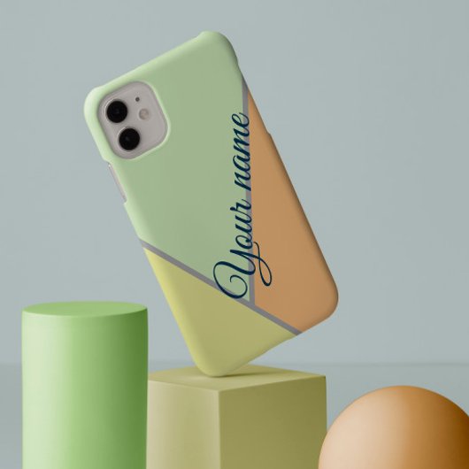 70s Groene driehoeken kleurblokpagina's Aangepaste Case-Mate iPhone Case
