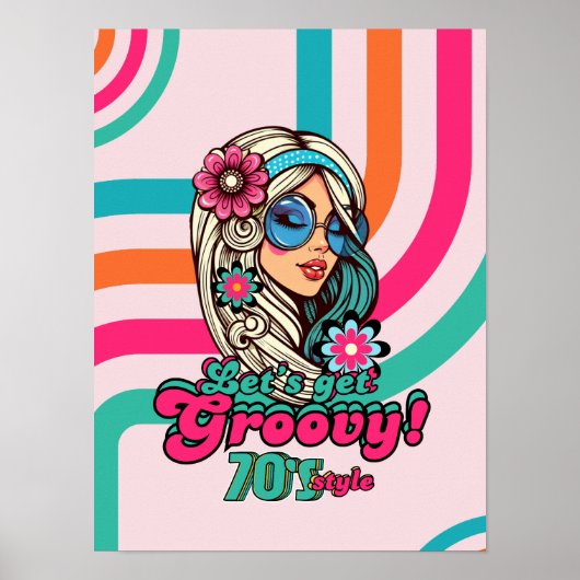 70s Groovy Boogie Retro Disco Poster (Voorkant)