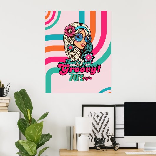 70s Groovy Boogie Retro Disco Poster (Thuiskantoor)