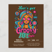 70s Groovy Boogie Retro Disco Verjaardagsfeest (Voorkant)