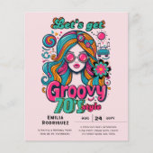 70s Groovy Boogie Retro Disco Verjaardagsfeest (Voorkant)