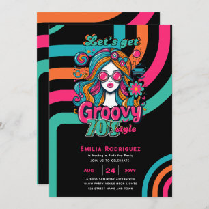 70s Groovy Boogie Retro Disco Verjaardagsfeest Kaart