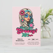 70s Groovy Boogie Retro Disco Verjaardagsfeestje Kaart (Staand voorkant)