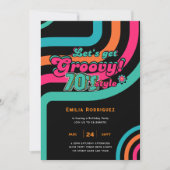 70s Groovy Boogie Retro Disco Verjaardagsfeestje Kaart (Voorkant)