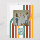 70's Groovy Element bekleed met fotobruiloft Kaart (Achterkant)