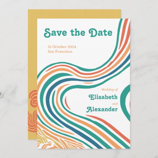 70's  groovy golven, red de datum kaart (Voorkant / Achterkant)