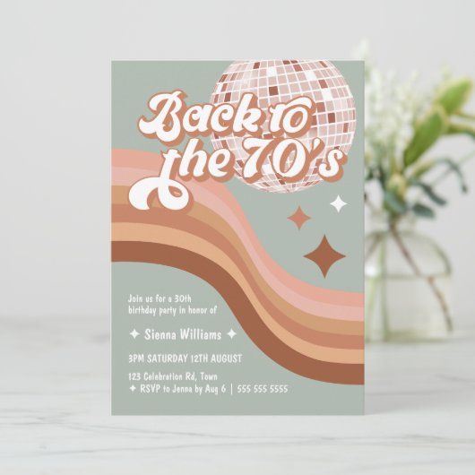 70's Groovy Retro Elke Age Disco Birthday Kaart (Staand voorkant)