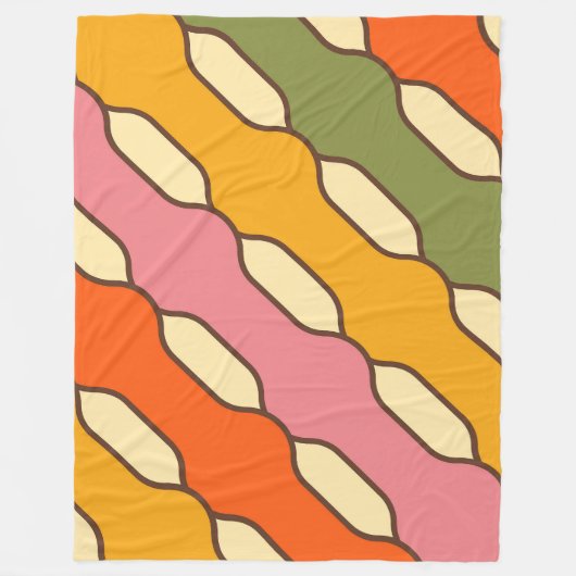 70s Groovy Retro Kleurrijk Patroon Fleece Deken (Voorkant)