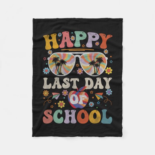 70s Happy Laatste Dag van School Groovy Leraar Jon Fleece Deken (Voorkant)