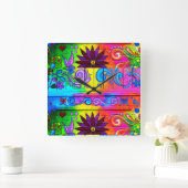 70's hippie psychedelische klok (Huis)