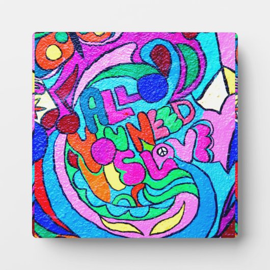 70's hippie vredesliefde fotoplaat (Voorkant)