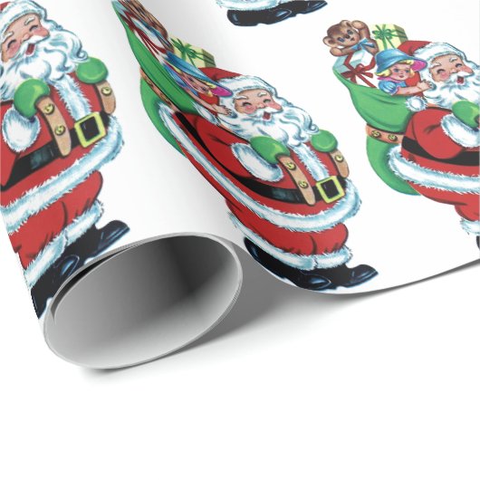 70s kerstkerstbekentenis Retro Wrapping Cadeaupapier (Rol Hoek)