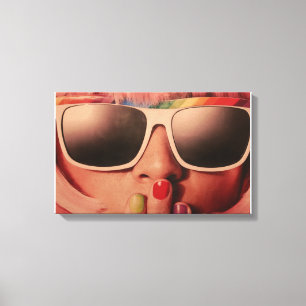  70's Kleurenprint Canvas Afdruk