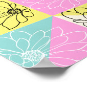 70s kleurrijk, ingecheckt ventilatorpatroon poster (Hoek)