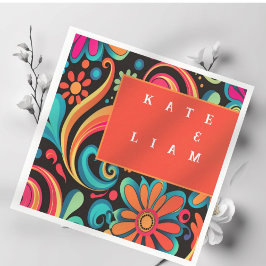 70's levendige stijl servet