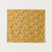 70s Mid Century Moderne Bloemenmosterd Wandkleed (Voorkant (horizontaal))