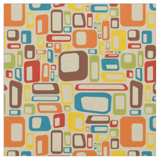 70s mod squares fabric stof