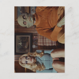 70s Monster en vrouw op de bank Briefkaart