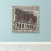  70's Muziek - Ingewikkeld Canvas Afdruk (Insitu (Houten vloer))