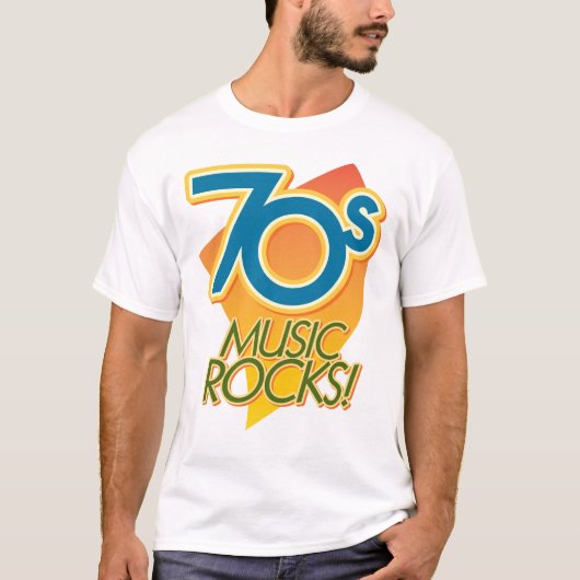 70s Muziek Rocks! T-shirt (Voorkant)