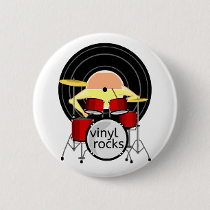 70S MUZIEK VINYLDRUMS RONDE BUTTON 5,7 CM