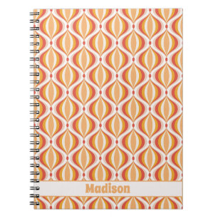 70s nostalgie notitieboek groovy optisch patroon