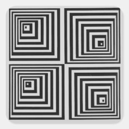 70s op kunst vierkante sticker
