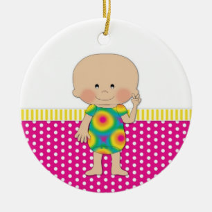 70s Peace Hippie Baby Keramisch Ornament