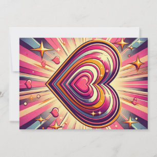 70s pop art hart/Valentijns mok Feestdagenkaart
