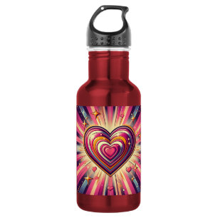 70s pop art hart/Valentijnsdag mok Waterfles