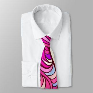 70s Pop Cultuur Roze Swirl Retro Stropdas