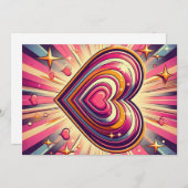 70s pop kunst hart/Valentijns Mok Feestdagenkaart (Voorkant / Achterkant)