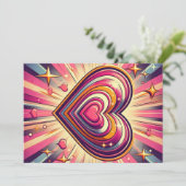 70s pop kunst hart/Valentijns Mok Feestdagenkaart (Staand voorkant)