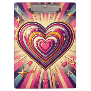 70s pop kunst hart/Valentijns Mok Klembord