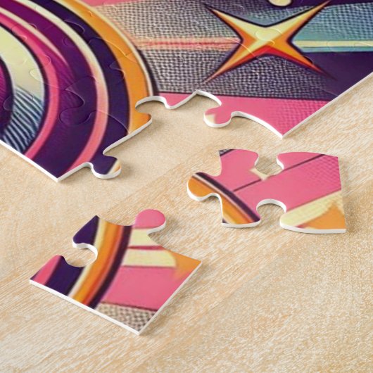 70s pop kunst hart/Valentijns Mok Legpuzzel (Zijkant)