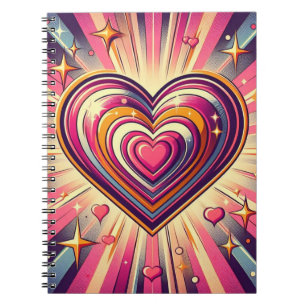 70s pop kunst hart/Valentijnse  Notitieboek