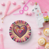 70s pop kunst hart/Valentijnse Papieren Kommen (Feest)