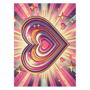70s pop kunst hart/Valentijnse  Tafelkleed
