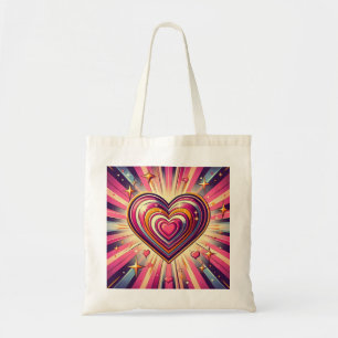 70s pop kunst hart/Valentijnse  Tote Bag