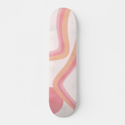  70s print Fireworks Pink oranje Skateboard (Voorkant)