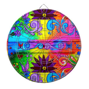 70's psychedelic dart board dartbord
