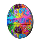 70's psychedelic dart board dartbord (Voorkant Rechts)