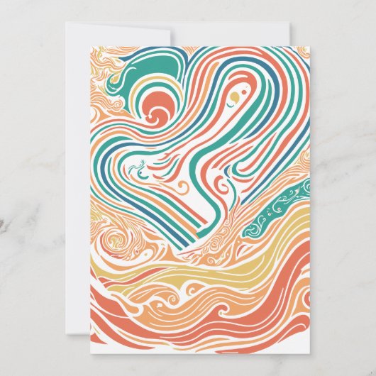 70's  psychedelische golven, red de datum kaart (Achterkant)