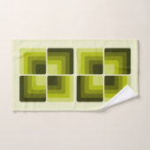 70s Rainbow Squares Monochrome Green Bad Handdoek (Handdoek)