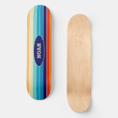 70s Rainbow Stripes Skateboard (Voorkant)